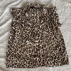 J. Crew Animal Print Ruffle Blouse